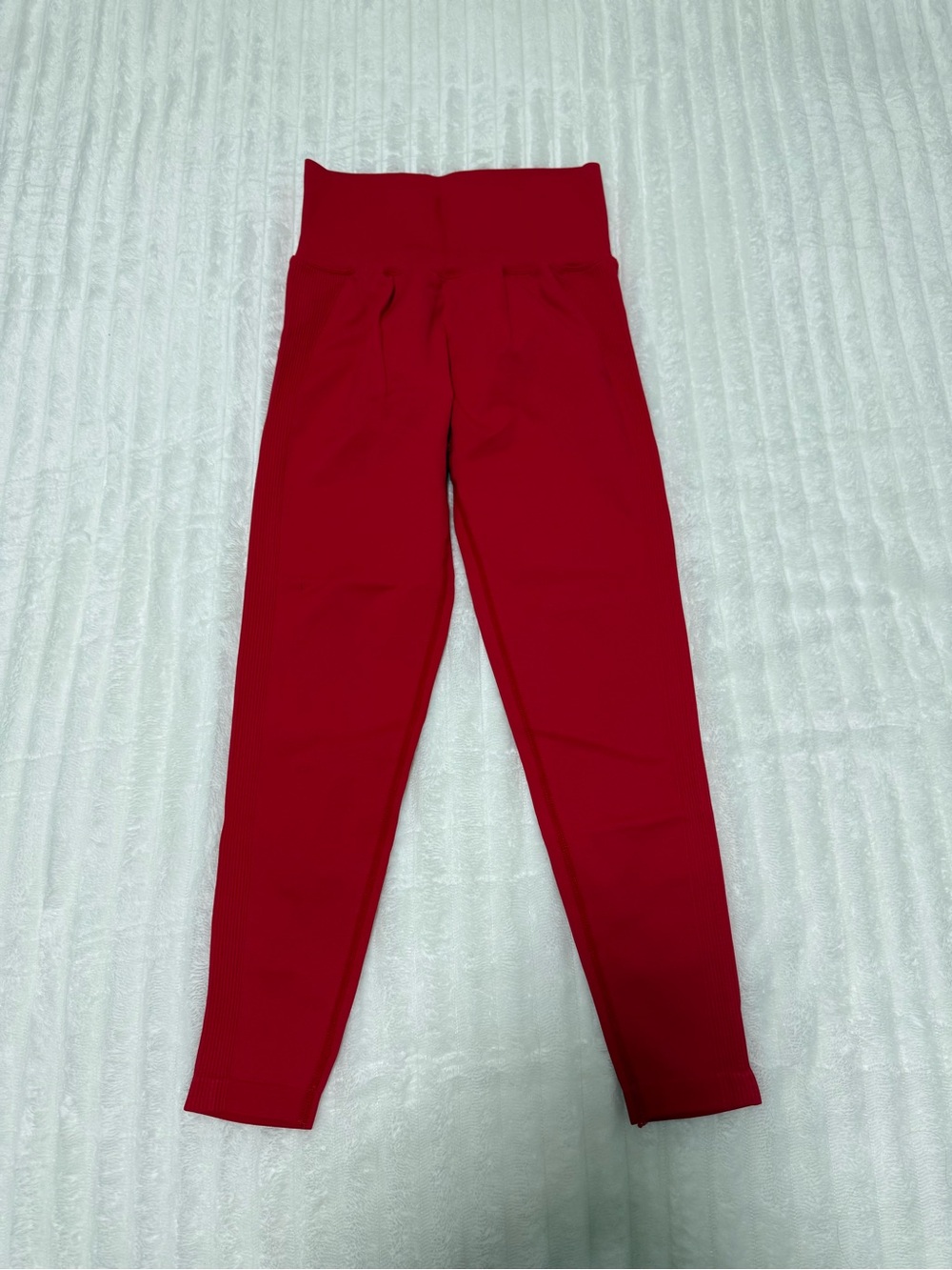 Red High-Waist Kids Leggings